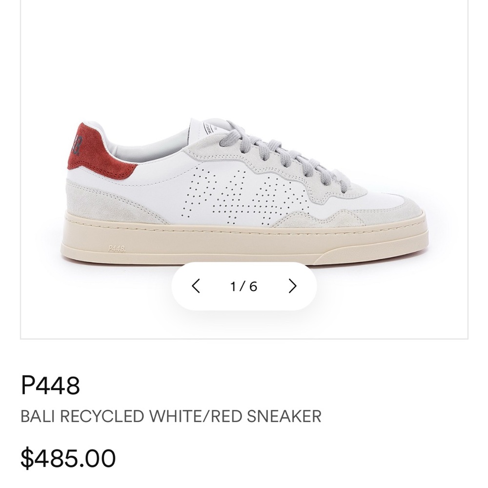 NEW - P448 White and Red Sneakers